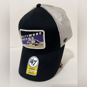 Baltimore Ravens '47 Youth Topher MVP Snapback Hat - Black/White